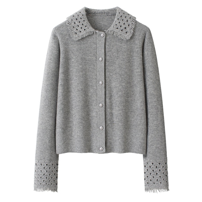 Ordos City Source Factory Hooked Polo Collar Thickened Cardigan Fashionable Versatile Coat Cashmere Sweater for Women Ordos City Source Factory Hooked Polo Collar Thickened Cardigan Fashionable Versatile Coat Cashmere Sweater for Women