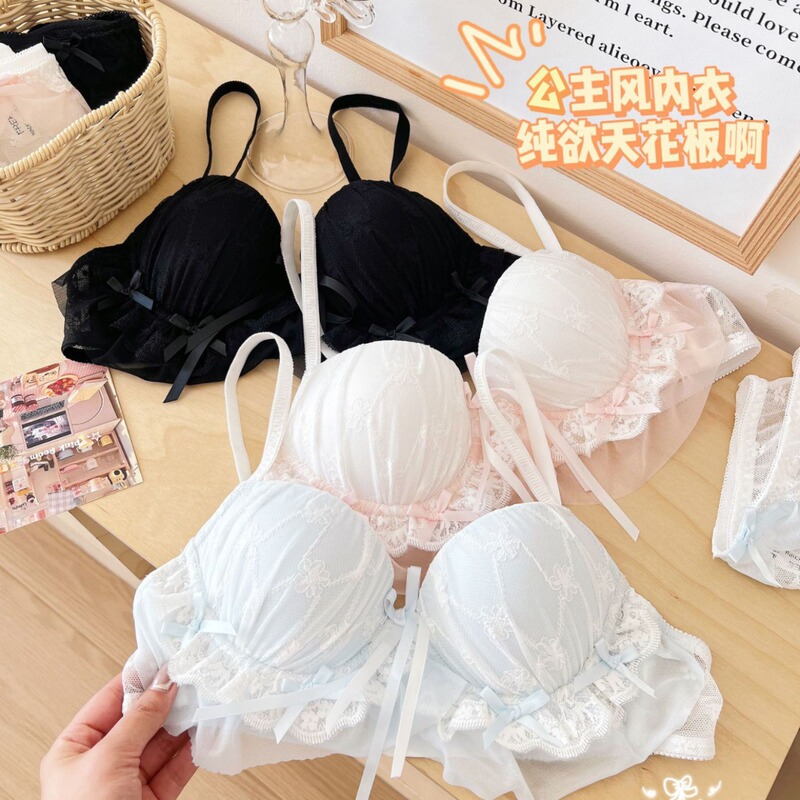 Spring and Summer Push-Up Bra for Women, Comfortable and Breathable Lace Bra, Shaping Thick Cup Bra, Pure Desire