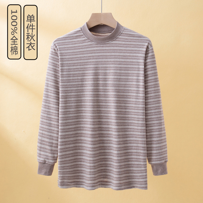 Una sola chaqueta de otoño marrón de doble cuello medio (40 algodón peinado)