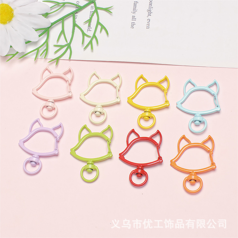 Painted Colorful Fox Spring Buckle Keychain Accessories Colorful DIY Jewelry Accessories Alloy Luggage Hardware Accessories Painted Colorful Fox Spring Buckle Keychain Accessories Colorful DIY Jewelry Accessories Alloy Luggage Hardware Accessories
