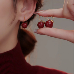 Pure Silver S925 Zisha Earrings for Chinese New Year and Engagement, Red High Heels Design Earrings, Stylish and Versatile