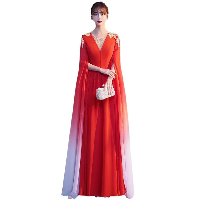 Estilo chino coro traje de las mujeres vestido elegante poesía recitación traje elegante adulto guzheng rendimiento vestido image 6