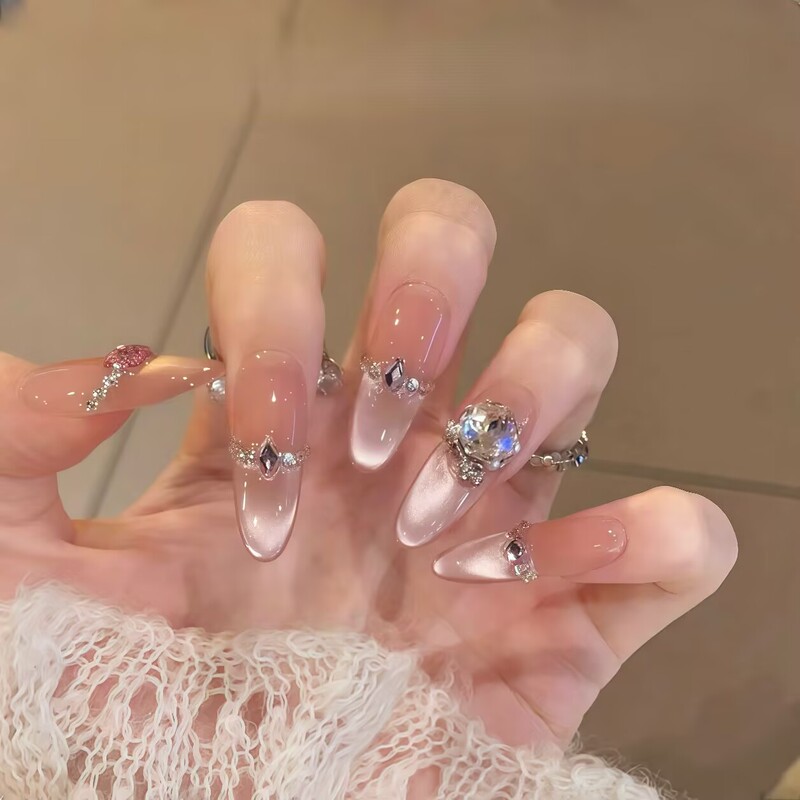 Wearable Nails Pure Handmade Pink Cat Eye High-End Accessible Luxury 2025 Hot Whitening Manicure Wearable Nails Wearable Nails Pure Handmade Pink Cat Eye High-End Accessible Luxury 2025 Hot Whitening Manicure Wearable Nails