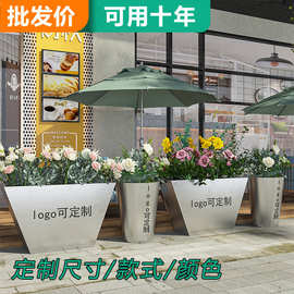 商场入口金属花箱酒店户外花槽学校安全花器景区广场步道隔离花坛