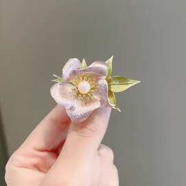 新款时尚珐琅彩绘花朵胸针开衫防走光高档山茶花胸花别针西装配饰