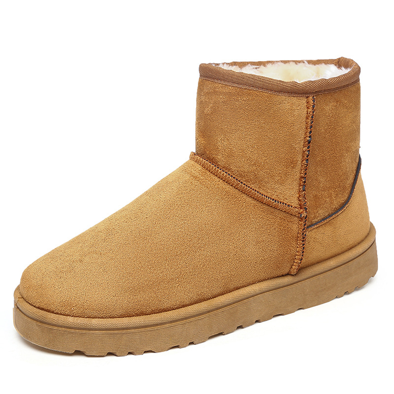 Damestøvler Fuskepels Militær Uformell Høy Hæl Mellom Hæl Rund Tå Snøring Slip-On Sportssko Reisesko Støvler_voghion.com