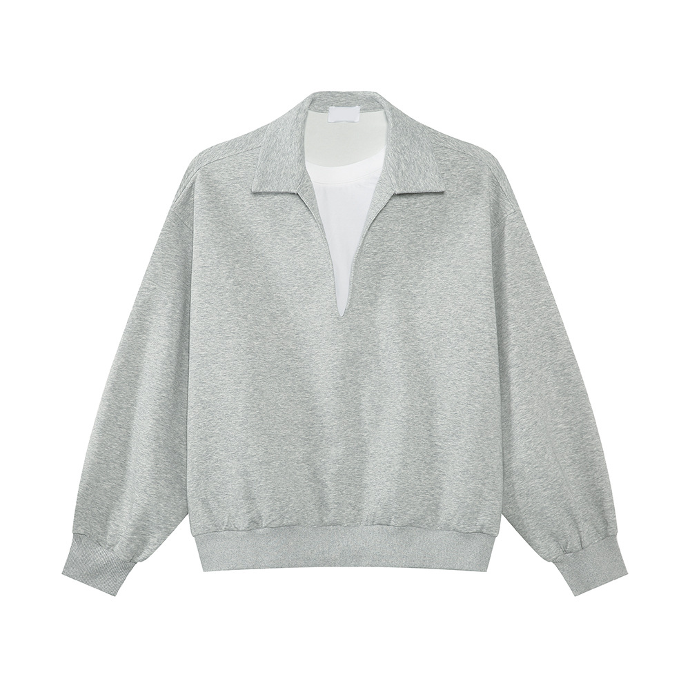 MTLCLOTHES Hombres| Coreano sólido minimalista estilo deportivo casual diario V-collar suelto conjunto versátil