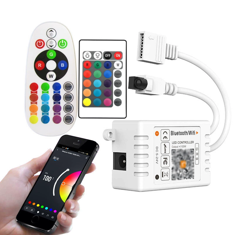 LED цветной контроллер, умная световая лента с музыкой, 12В, 24В, граффити, Bluetooth