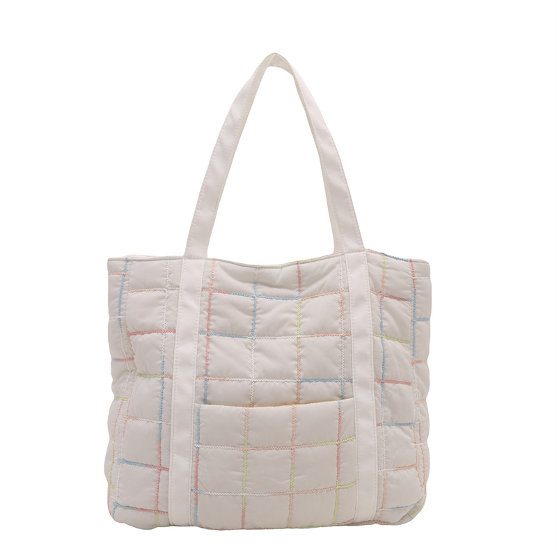 2025 primavera nueva bolsa de algodón bolsa de gran capacidad bolsa de ocio bolsa de moda mujer literaria y artística cuadrada bolsa de hombro de viaje