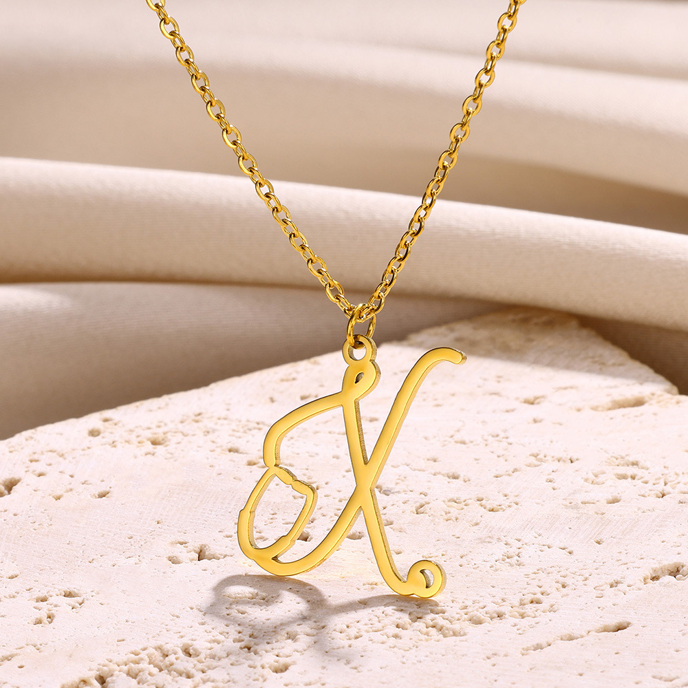 Acier Inoxydable Style Simple Lettre Placage Pendentif display picture 31