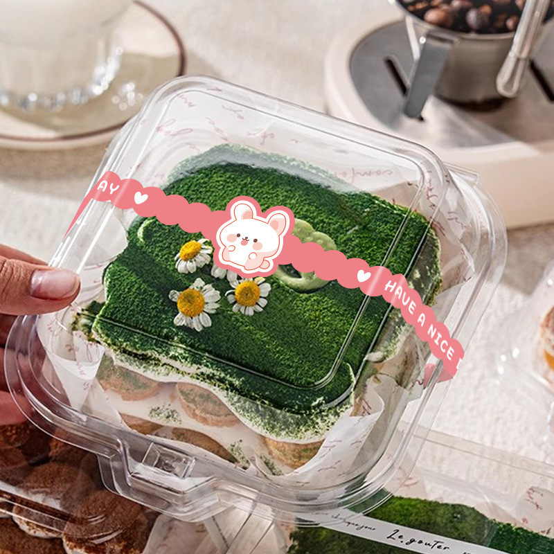 スポット卸売カラーロングベーキングステッカーデザートケーキボックスシールステッカー包装シールステッカー自己粘着ラベル|undefined