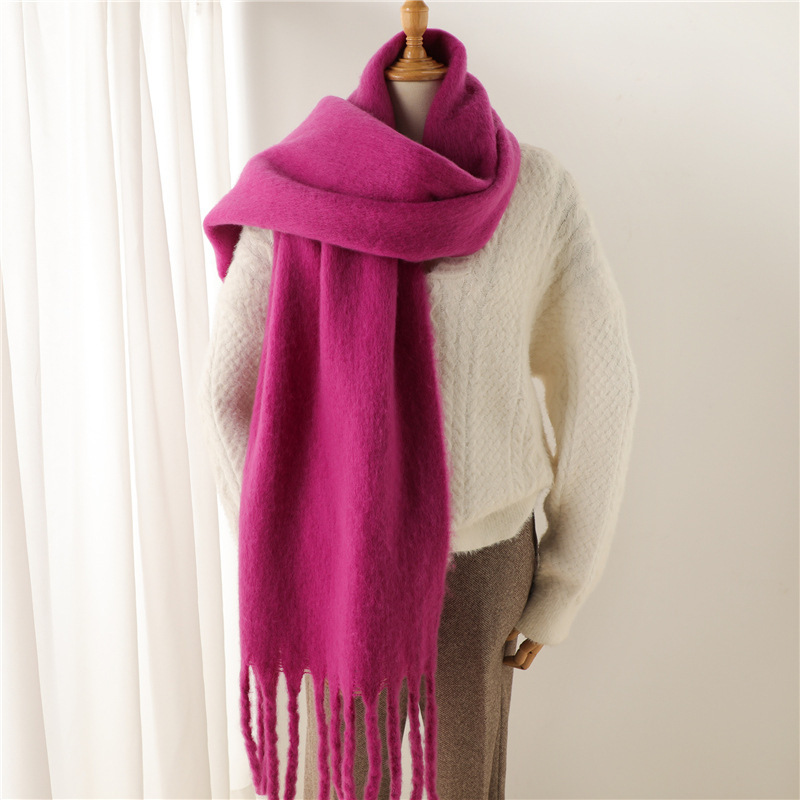 Mohair Schal Für Damen Und Herren Mit Fransen Und Perlen_voghion.com