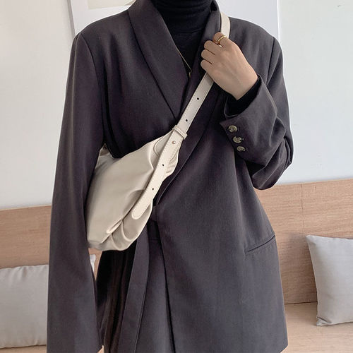 Women's Hangeul Style Crossbody Bag Large Capacity Dumpling Bag Soft Leather Tote Bag Versatile Fashion Shoulder Bag