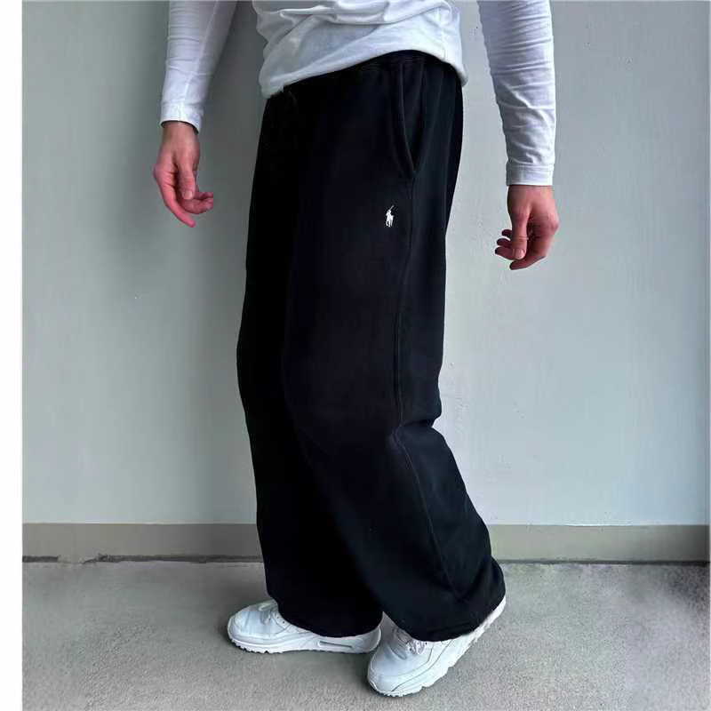 2025 Hip-hop casual elastic waist loose solid color men's casual sports pants elastic waist casual pants European summer 2025 Hip-hop casual elastic waist loose solid color men's casual sports pants elastic waist casual pants European summer