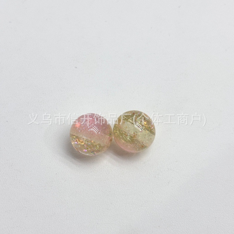 通孔树脂彩虹欧泊梦幻圆珠串珠手机链钥匙链手链diy手工饰品材料|undefined