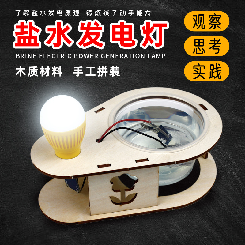 New Energy Salt Water Power Lamp for Children, Primary and Secondary School Students, Science and Technology Creation, Small Inventions, Handmade Materials, Black Technology