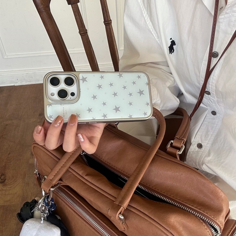 Hochwertige, galvanisierte Sternenhülle aus Kunstharz für iPhone 17 Pro Max, Fruit 16, 15, Niche 14, Girly_voghion.com
