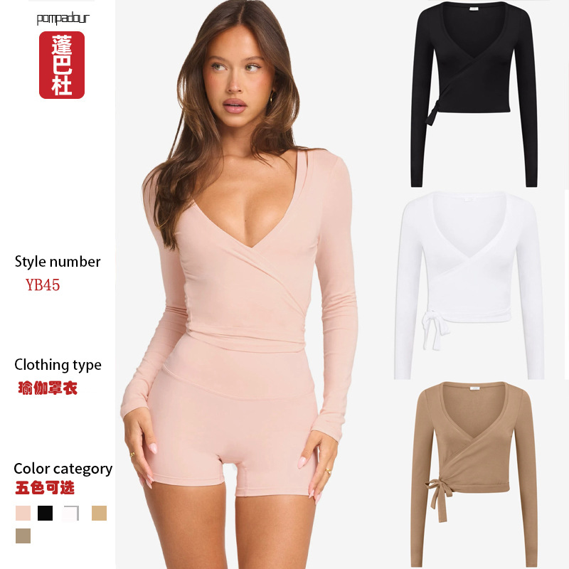 Abrigo de yoga transfronterizo de comercio exterior para mujer, piel desnuda y ligera, ejercicio, fitness, alta elasticidad, secado rápido, chaqueta versátil