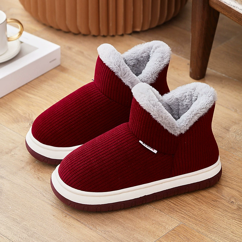 Мужские и женские пары сумки и хлопчатобумажные тапочки зимой утолщенные подошвы теплые хлопчатобумажные туфли