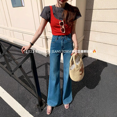 IEZ91585喇叭牛仔裤2025年秋新款爆款四面弹显瘦不贴腿拖地长裤女