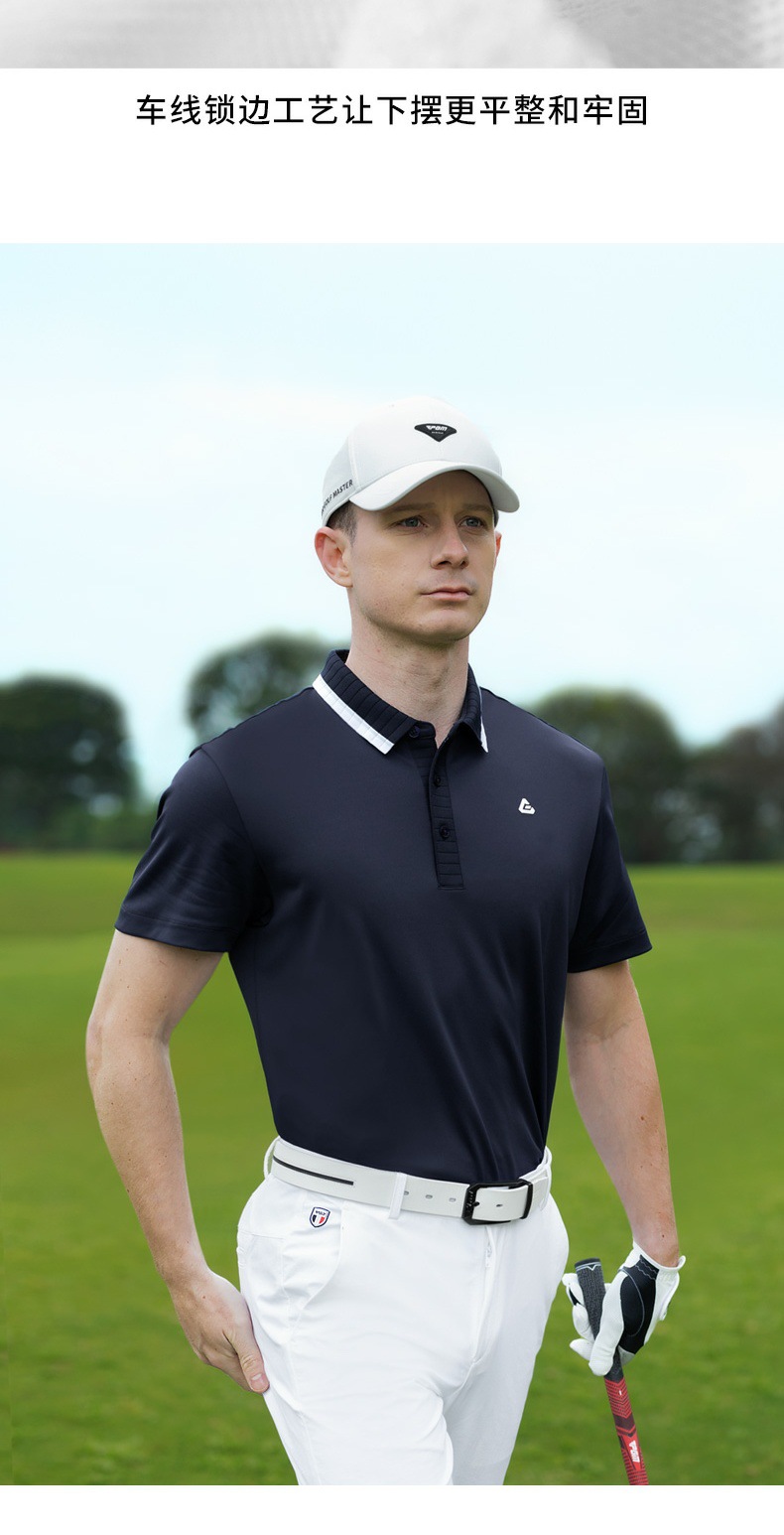 Áo polo golf nam tay ngắn cổ bẻ sọc PGM vải pique thấm hút — YF676-màu đỏ (vải hạt nhỏ), YF676-màu xanh nước biển (vải hạt nhỏ), YF676-Trắng (vải hạt nhỏ) chi tiết 13