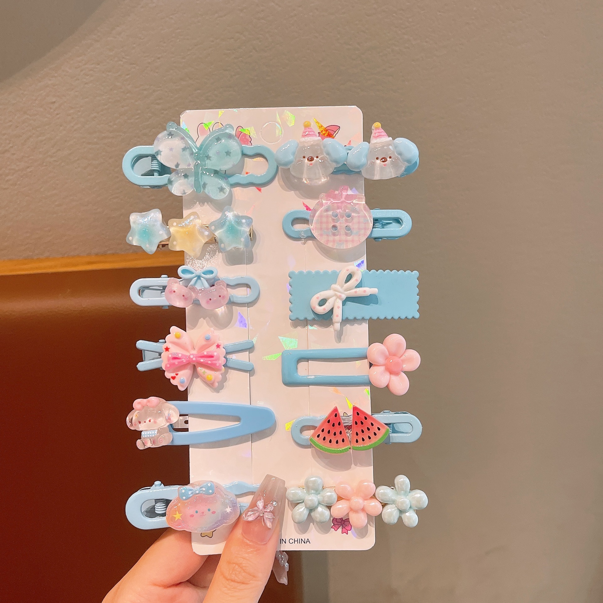 Cute princesa pechuga clip de dibujos animados para niños clip de cabello conjunto de bebé cabello roto boca de pato clip de borde de cabello divertido clip al por mayor