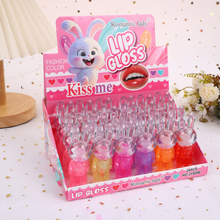 Cross-Border Hot Selling Cute Cartoon 6-Color Moisturizing Lip Oil Mirror Lip Gloss Makeup Liquid Lipstick Ready for Sale
