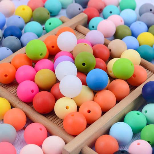 New 12mm food grade pure silicone bead baby pacifier chain bite stick DIY bracelet necklace accessories material