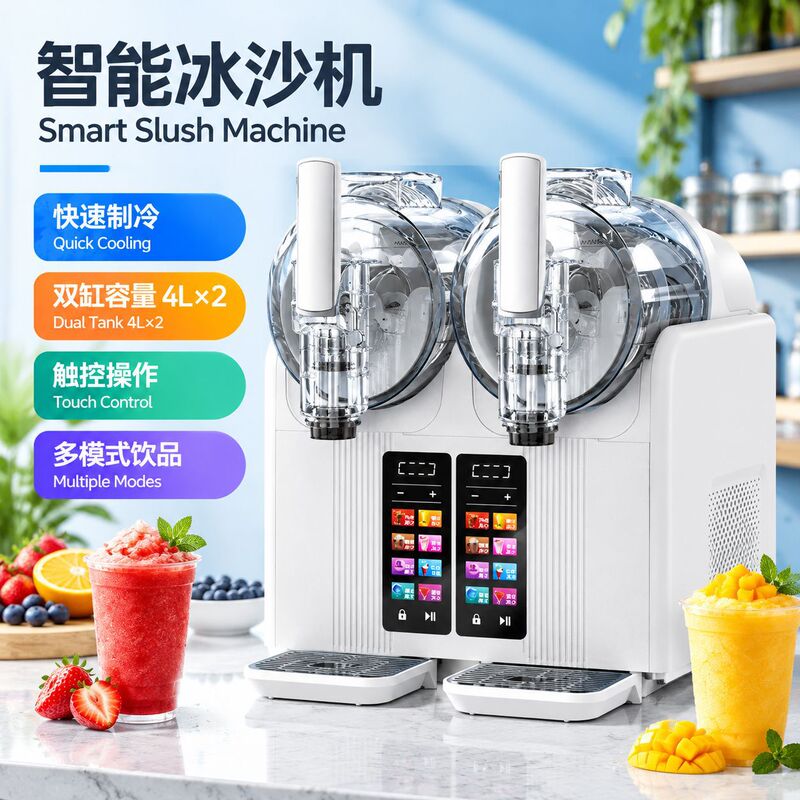 Cross-border small ice maker, household automatic snow melting machine, dual-bar multifunctional ice cream machine, beverage and smoothie maker Cross-border small ice maker, household automatic snow melting machine, dual-bar multifunctional ice cream machine, beverage and smoothie maker