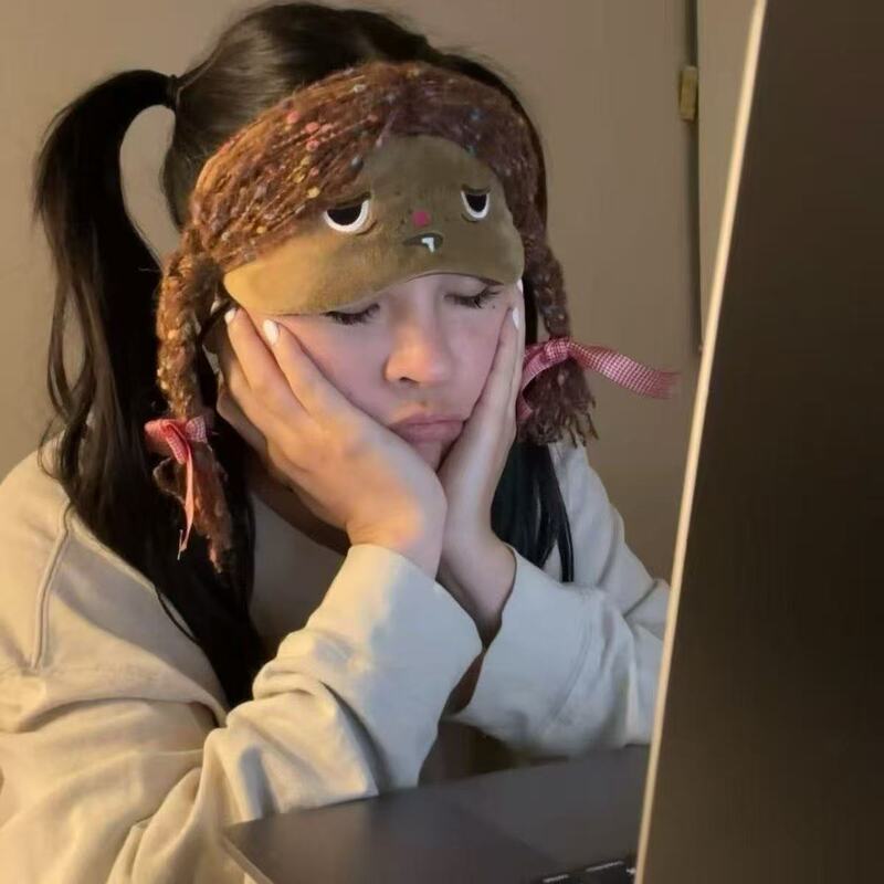 甜妹日系可爱卡通假发眼罩甜美少女心百搭新款睡眠午休甜美可爱|undefined
