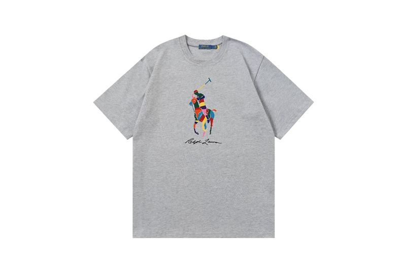 クロスボーダー 25ssRL Laff's 高品質刺繍ロゴ ルーズコットン 半袖 メンズ レディース おしゃれで万能なTシャツ|undefined