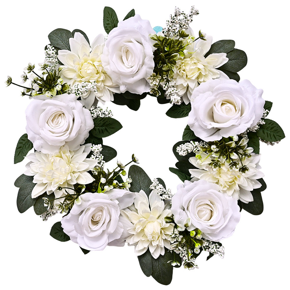 Simulación de peonía rosa guirlanda de flores de Navidad rosa de flores de flores