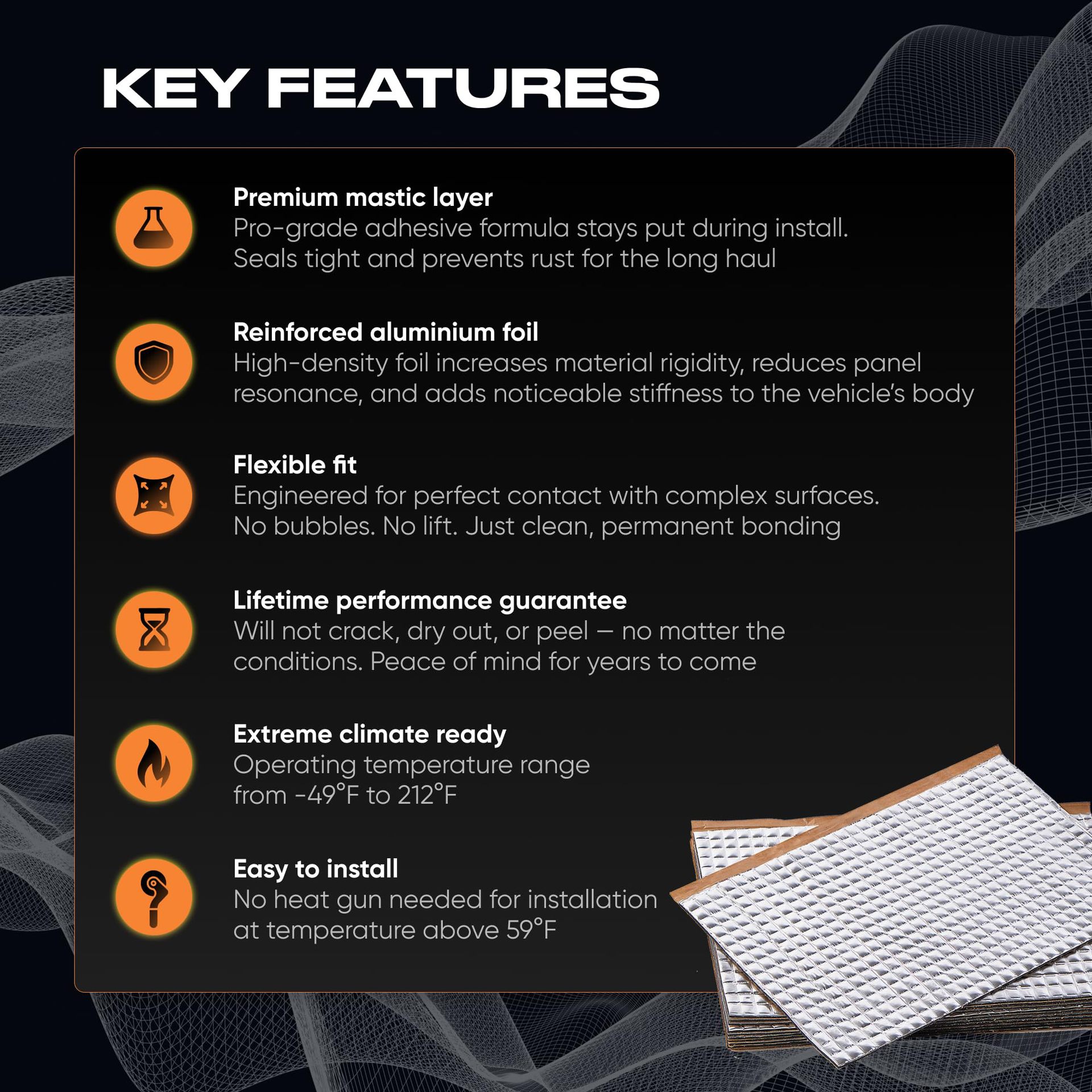 Manufacturer of Automotive Soundproofing Butyl Rubber Shock-Absorbing Panels, Silver Aluminum Black Damping Sheets, Self-Adhesive Soundproofing Mats, Customizable