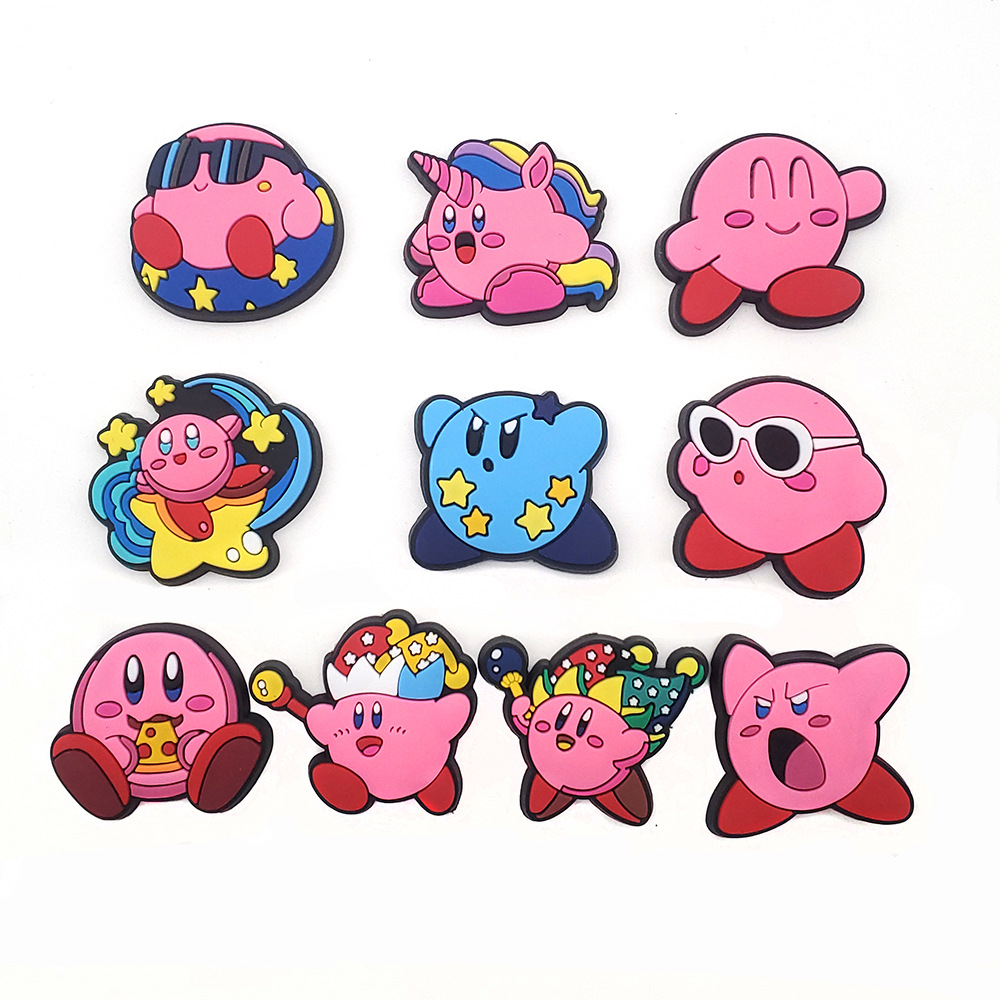 [Kirby] Pink Game Shoe Buckle crco Crocs Shoe Accessory Buckle Decorative Buckle Set