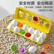 跨境儿童早教配对聪明蛋可拆仿真鸡蛋形状宝宝蒙氏教育益智玩具