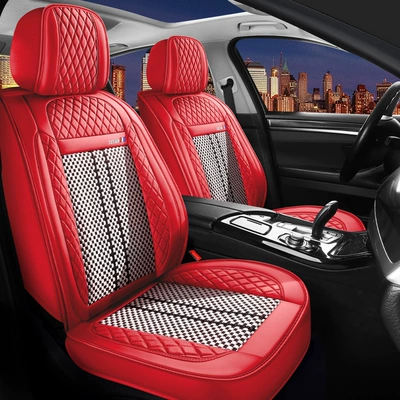 Universal seat cover Stamping Nappa Leather Ice Silk - passion-red-standard-edition-pass