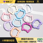 厂家直销可爱合金小猫头配件diy工艺饰品配件弹簧扣弹簧圈