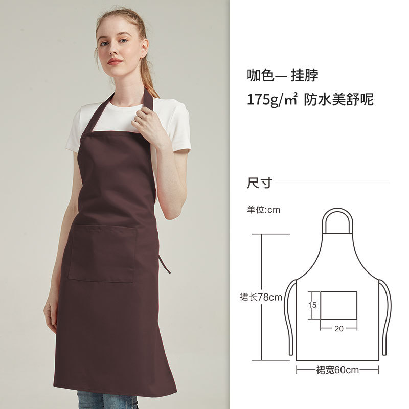 Delantal de lona de poliéster grueso personalizado para comercio exterior, se puede imprimir con logotipo, resistente al aceite, impermeable para uso doméstico en la cocina, delantal de trabajo al por mayor.