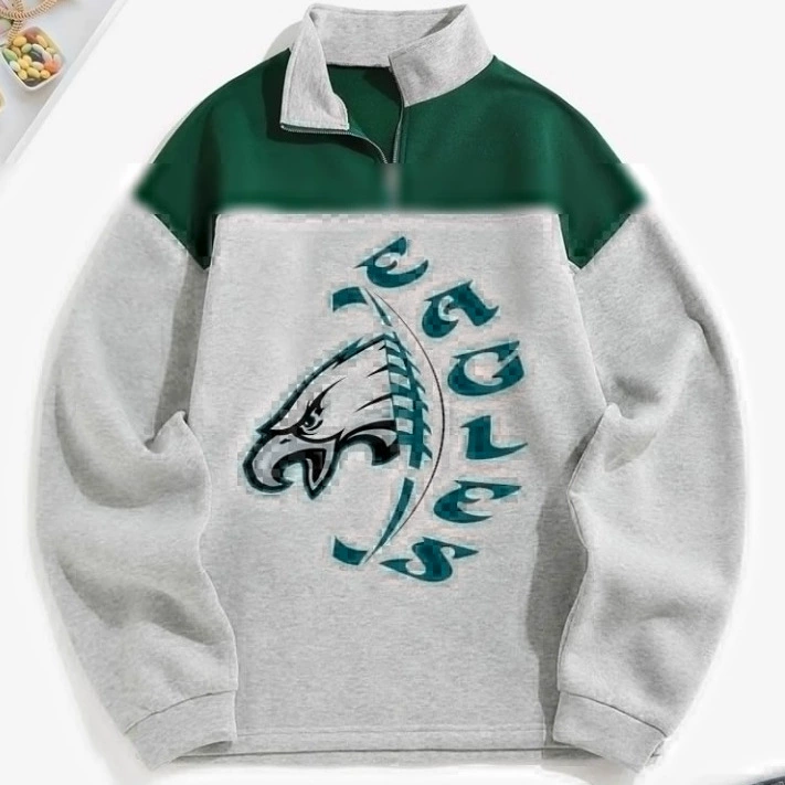 2025 новый осенне-зимний толстовка с 3D цифровой печатью, стойка-воротник, женская уличная модная толстовка-поло на молнии