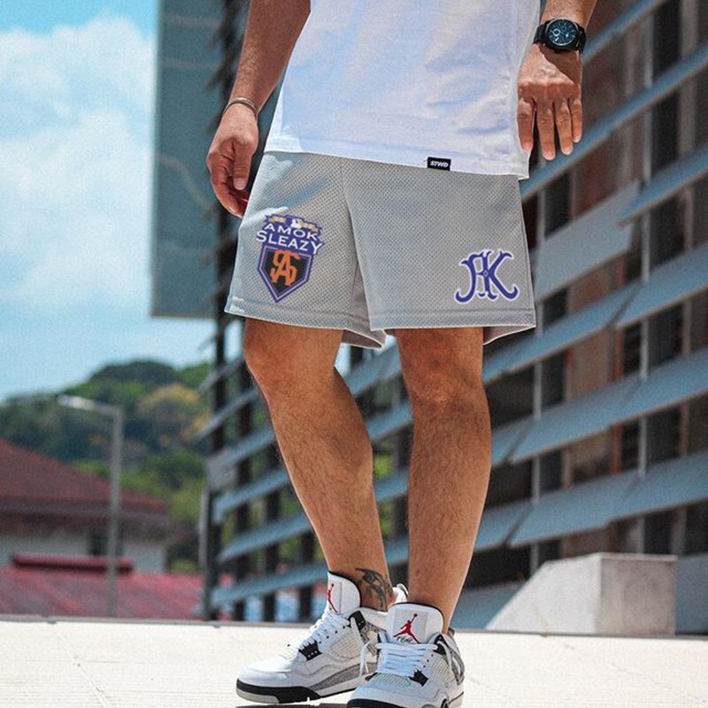 AMOKSLEAZY American fitness shorts men's sports mesh breathable casual running quick-drying basketball pants training EE