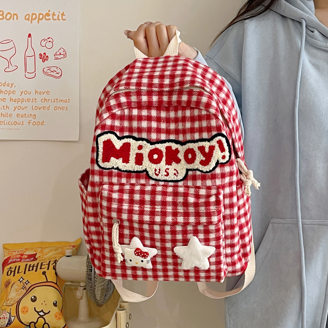 Mochila escolar para niños de dibujos animados coreanos, estudiantes de secundaria, linda mochila doble, mochila casual de moda para niñas, mochila para estudiantes