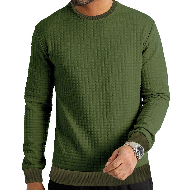 boy Cross-Border Autumn Winter Long Sleeve T-Shirt European American Solid Color Round Neck Knitted Slim Fit Small Check_voghion.com