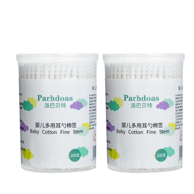 Детская ватная палочка для чистки ушей и носа детская ватная палочка для ушей с тонкой головкой 200 шт. 72458