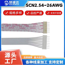 3scn2.54端子线5p26AWG0.12非标红白排线线束加工单双头连接线