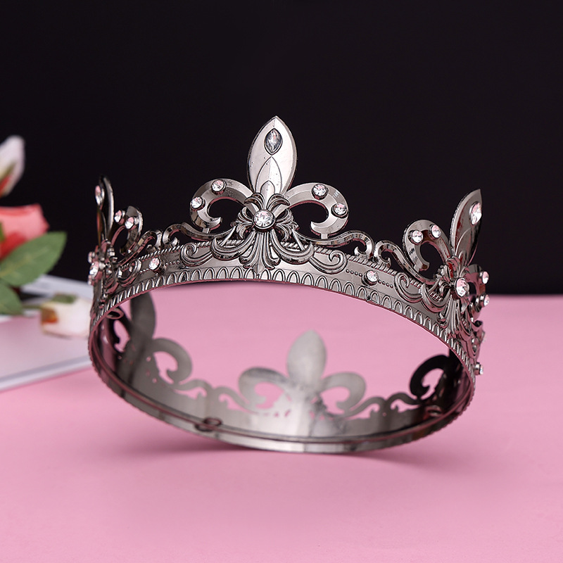 Los hombres de oro rey corona tocado adulto cumpleaños corona Halloween etapa ópera rendimiento unisex