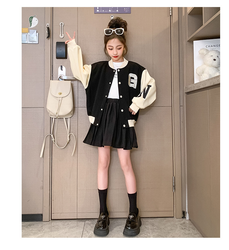 Girls' Set 2023 New Korean Spring and Autumn Edition Mid size Children's Internet Red Fashionable_voghion.com