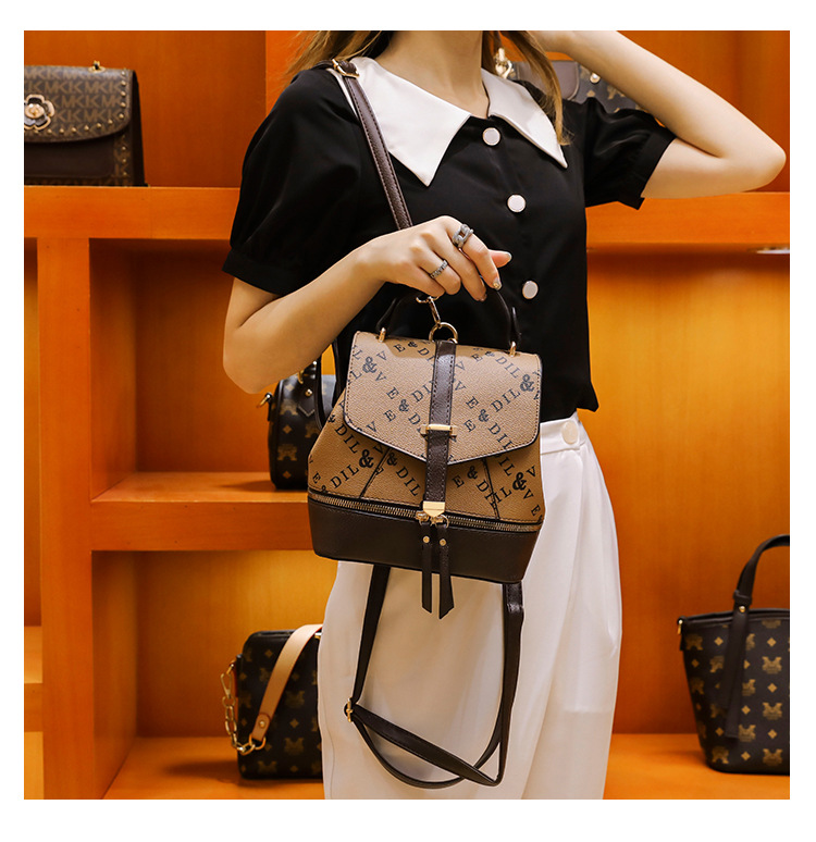 Yeni Omuz Çantası Kadın Moda Baskı Desenli Çok Yönlü Kız Öğrenci Japon Kore Okul Çantası Büyük Kapasiteli Küçük Sırt Çantası_voghion.com