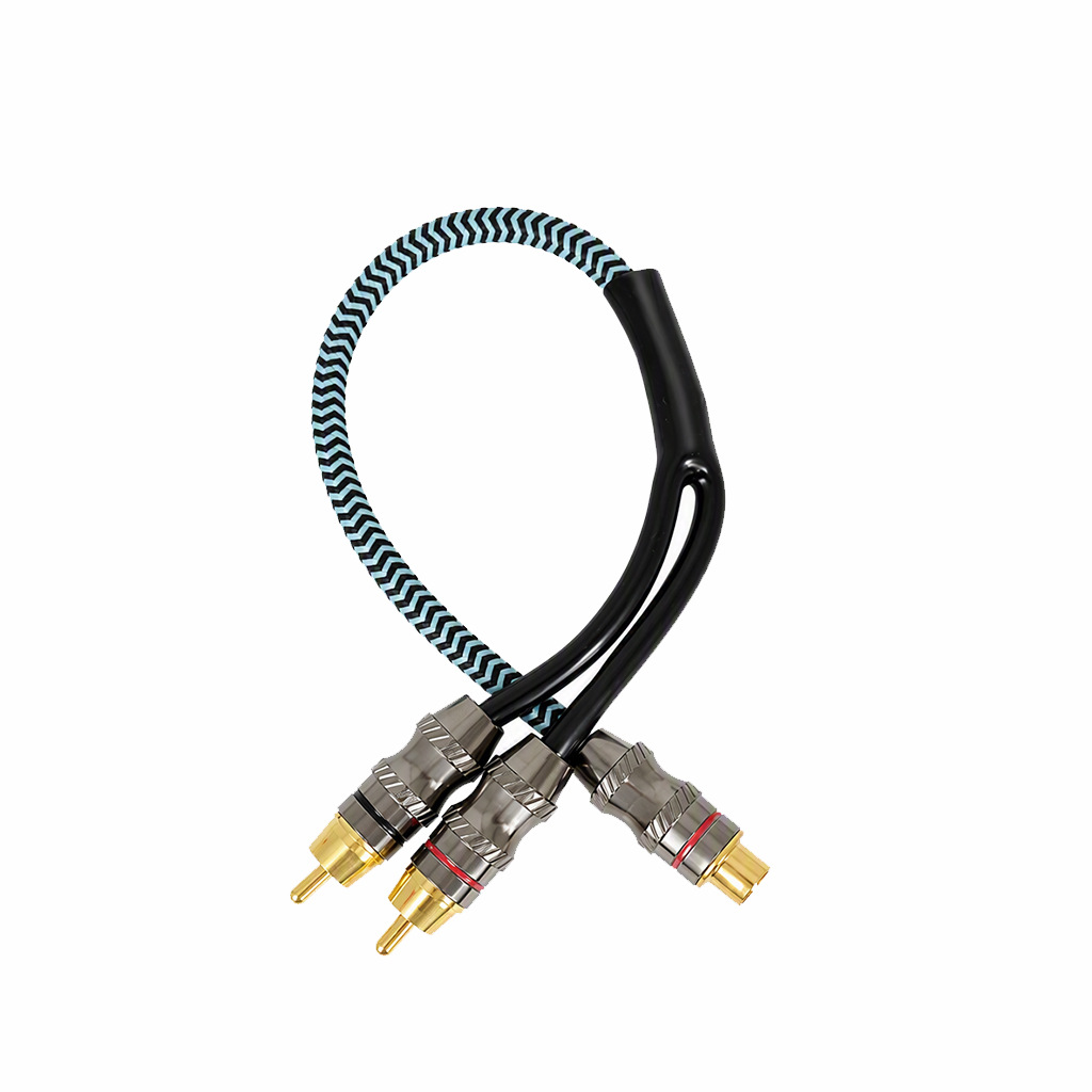 Car audio cable RCA splitter cable, amplifier cable, snake tube, one female two male, one male two female audio cable