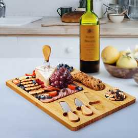 竹制芝士板套装切水果砧板竹木刀叉芝士盘奶酪托盘创意奶酪面包板