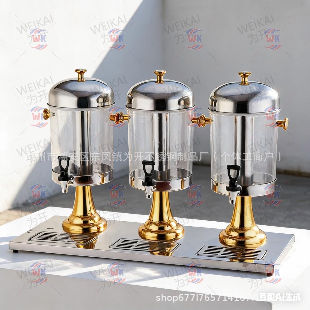 Hotel de acero inoxidable Dingxi comida helada de tres extremos, doble y comercial 8l máquina de bebida de barril de jugo de autoservicio máquina de bebida fría